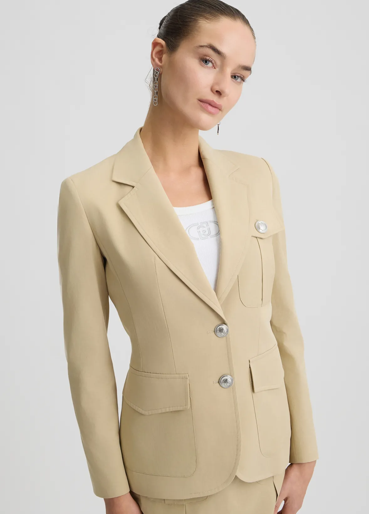 Blazer in misto cotone