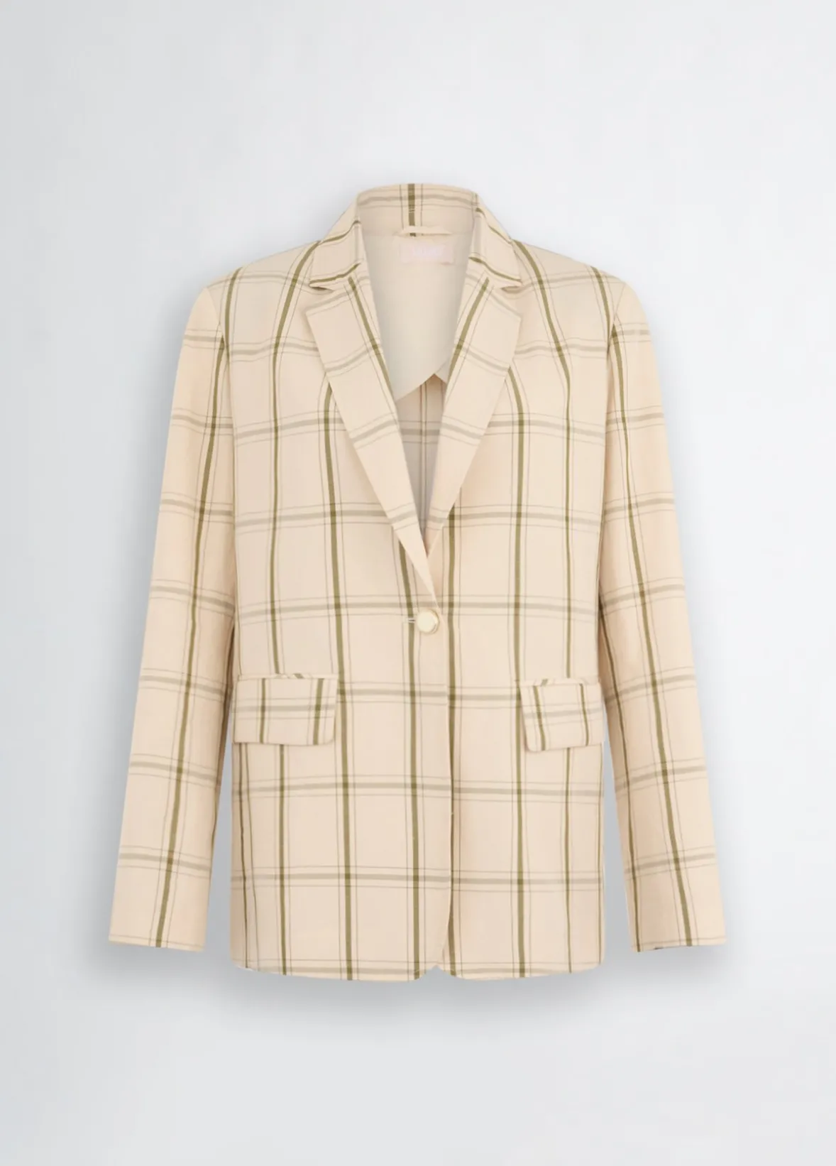 Blazer in misto lino check