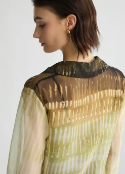 Blusa in chiffon stampato
