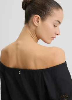 Blusa in cotone con ricami