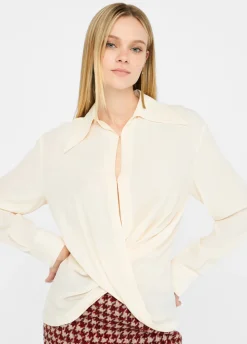 Blusa in crêpe de chine