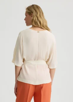 Blusa in crêpe de chine