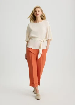 Blusa in crêpe de chine