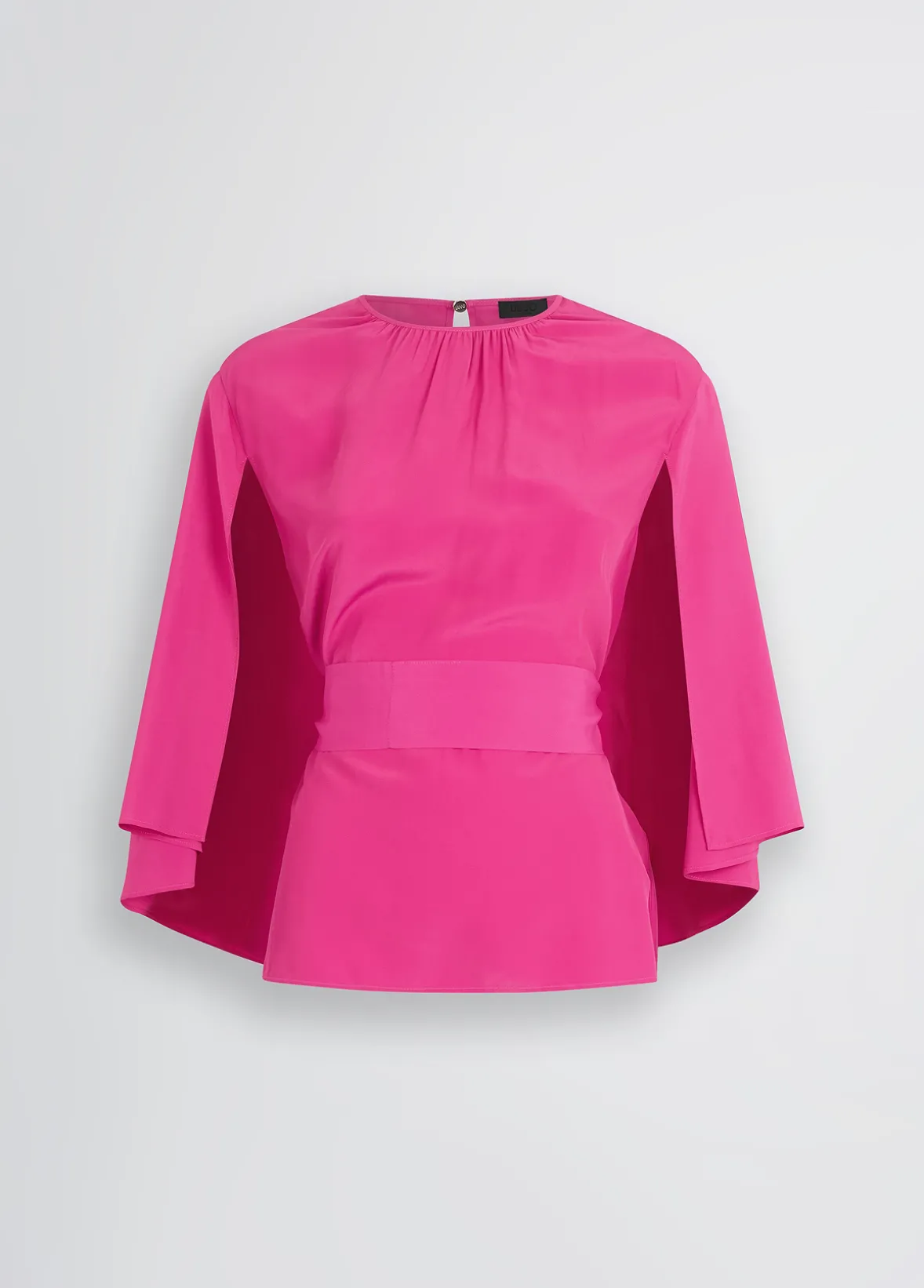 Blusa in crêpe de chine con cintura