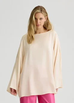 Blusa in georgette e raso