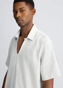 Blusa in lino e cotone