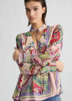 Blusa in seta stampata