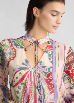 Blusa in seta stampata