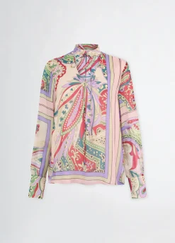 Blusa in seta stampata