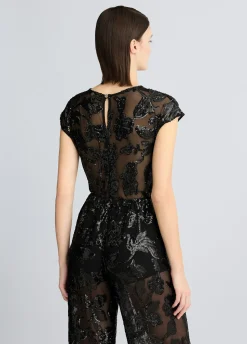Body top in tulle ricamato