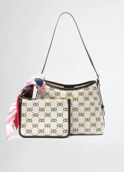 Borsa a spalla media con foulard