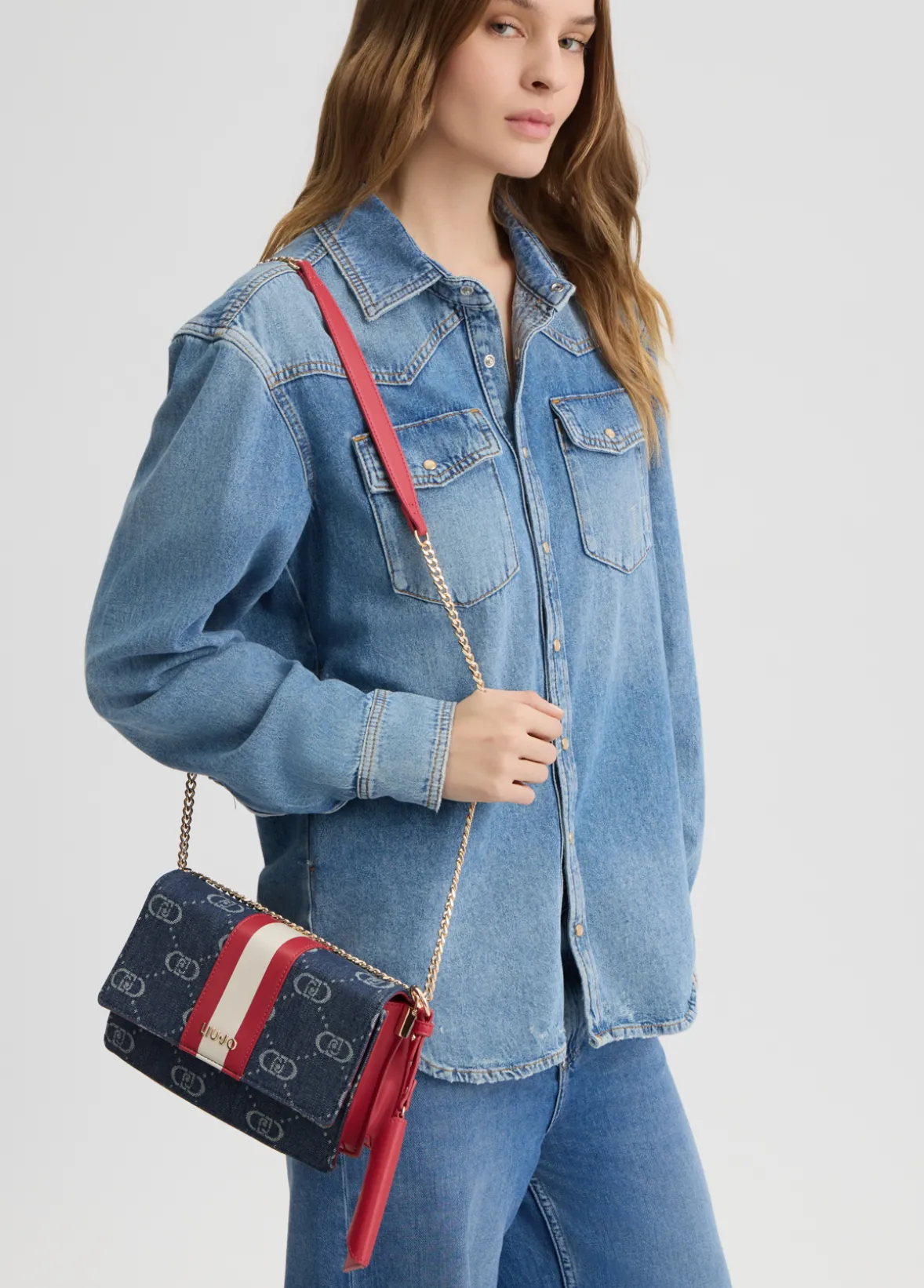 Borsa a tracolla piccola jacquard