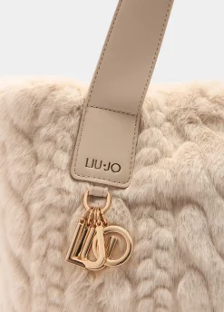 Borsa hobo grande in pelliccia sintetica