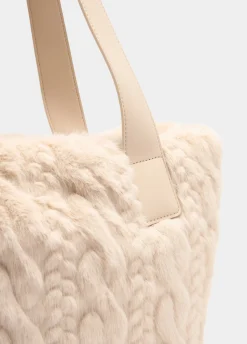 Borsa hobo grande in pelliccia sintetica