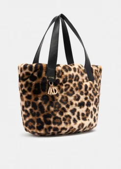 Borsa hobo grande in pelliccia sintetica