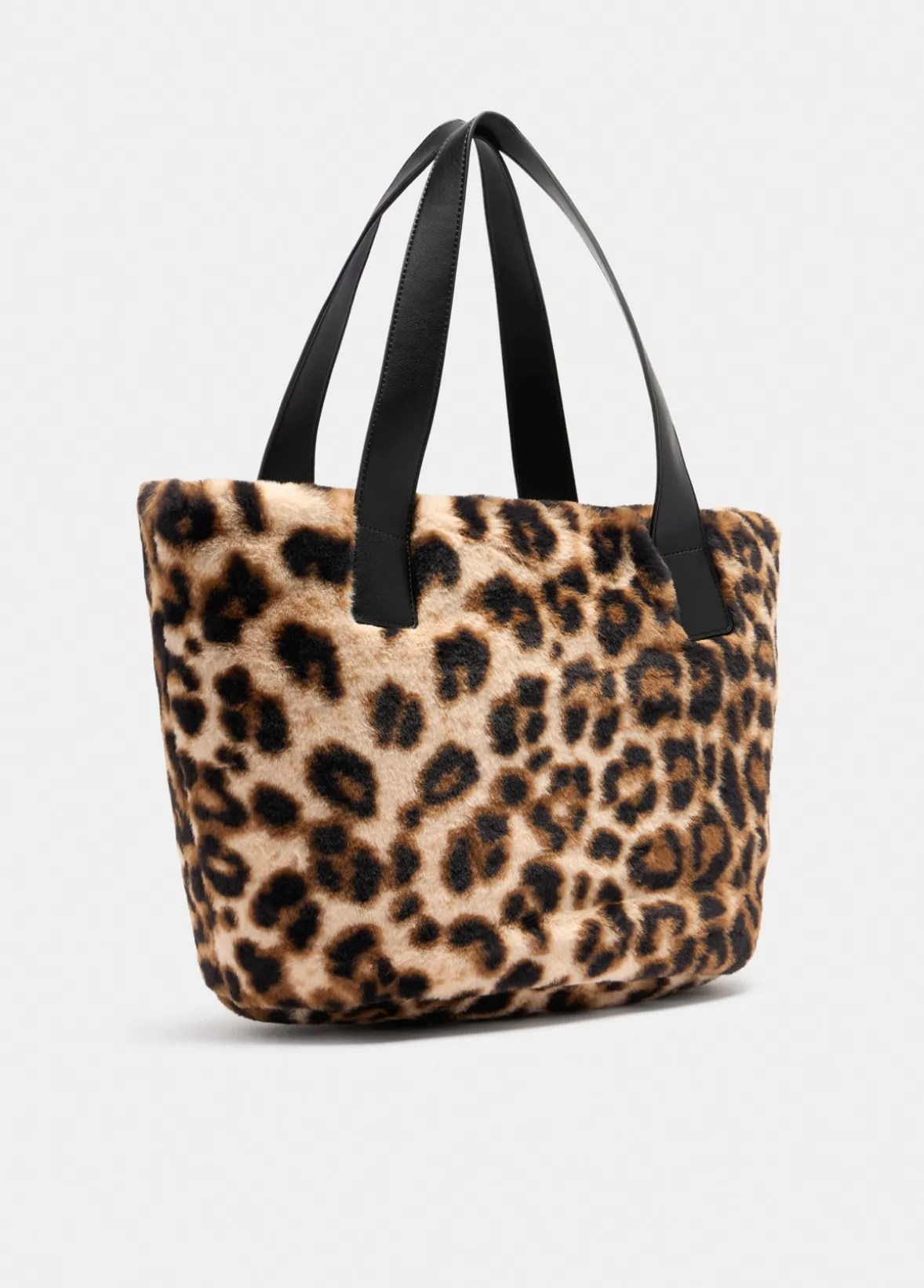 Borsa hobo grande in pelliccia sintetica