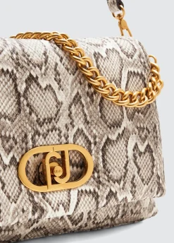 Borsa LaPuffy grande pitonata