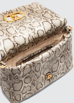 Borsa LaPuffy grande pitonata