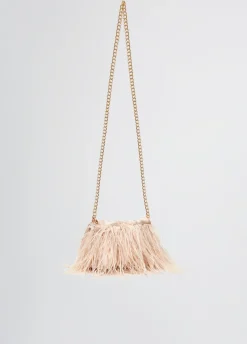 Borsa LaPuffy mini con piume