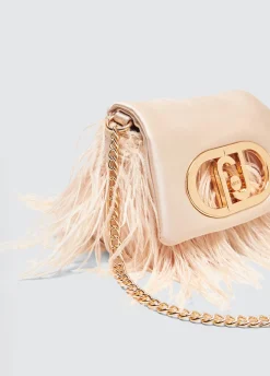 Borsa LaPuffy mini con piume
