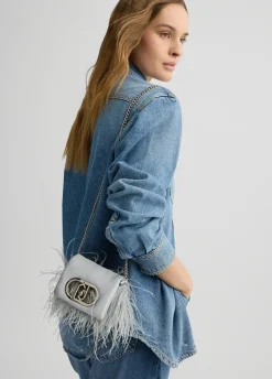 Borsa LaPuffy mini con piume