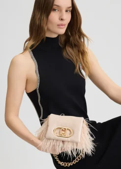 Borsa LaPuffy piccola con piume