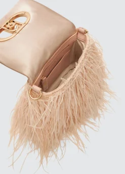 Borsa LaPuffy piccola con piume