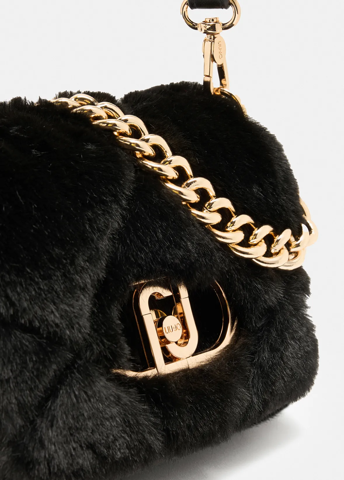 Borsa LaPuffy piccola in pelliccia sintetica