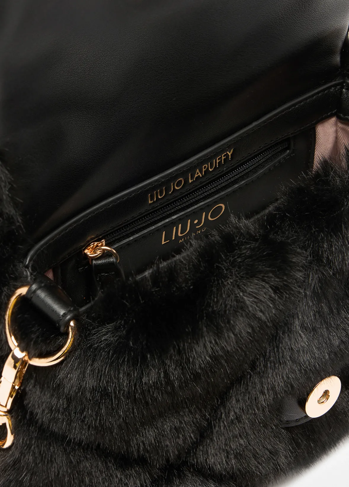 Borsa LaPuffy piccola in pelliccia sintetica
