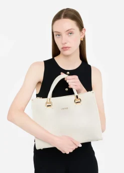 Borsa satchel media con logo