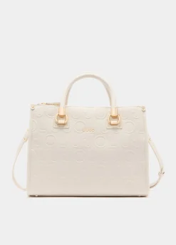 Borsa satchel media con logo