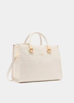 Borsa satchel media con logo