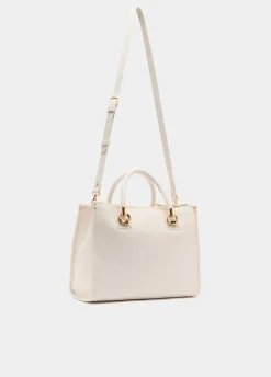 Borsa satchel media con logo
