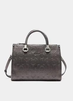 Borsa satchel media con logo