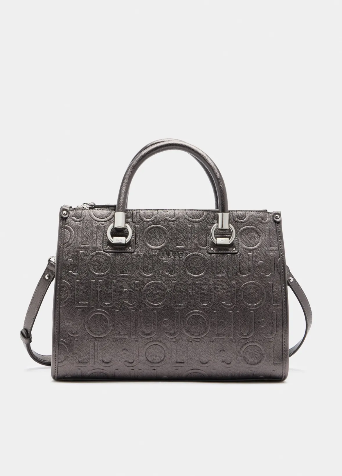 Borsa satchel media con logo