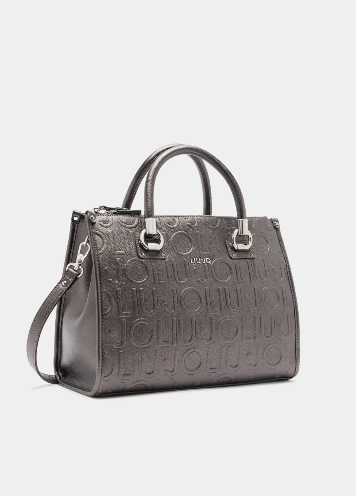 Borsa satchel media con logo