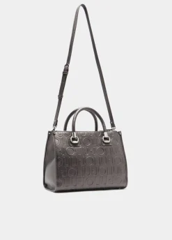 Borsa satchel media con logo