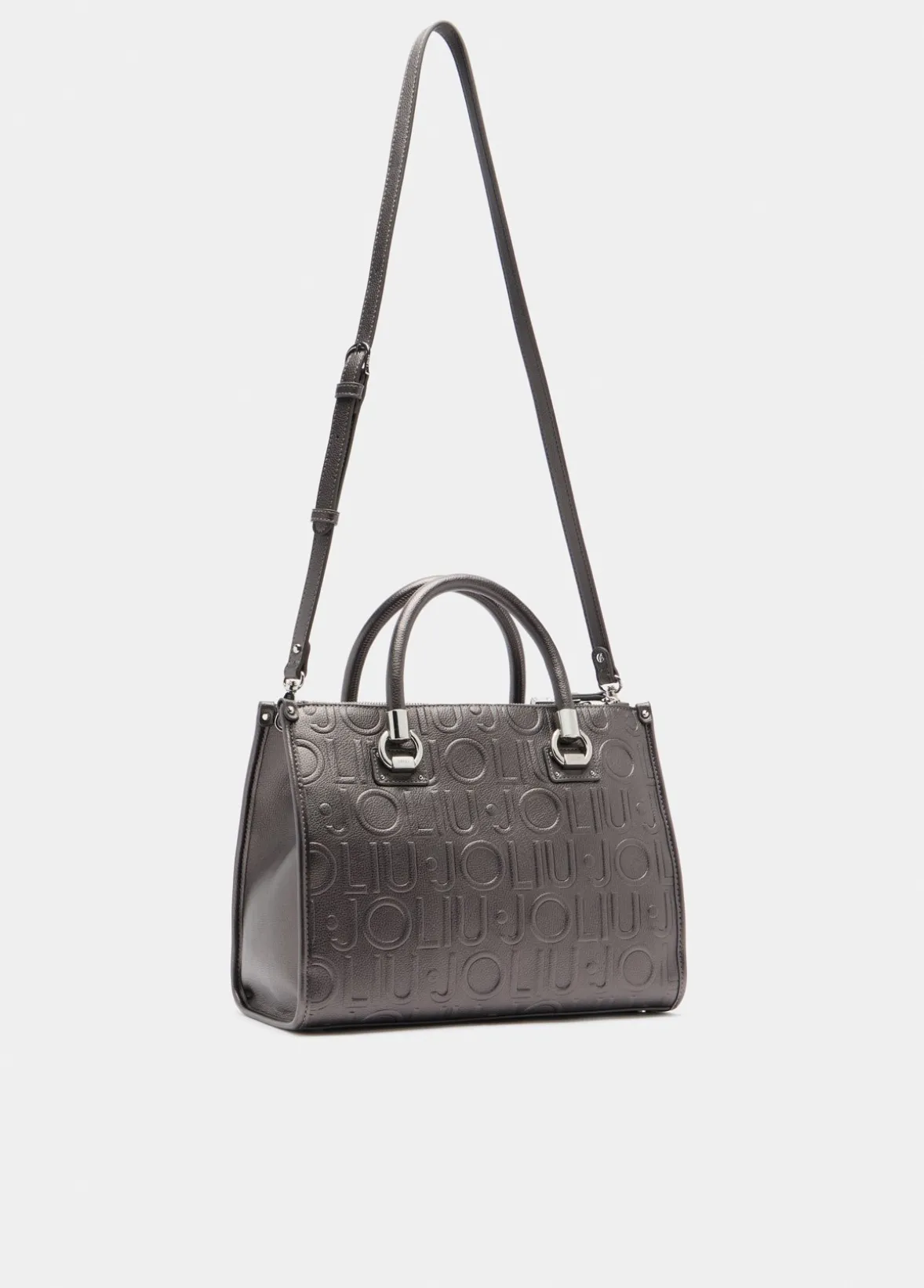 Borsa satchel media con logo