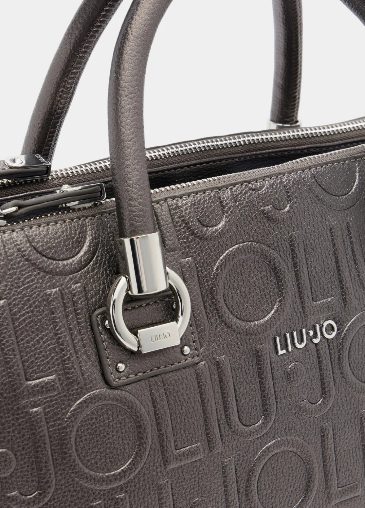 Borsa satchel media con logo