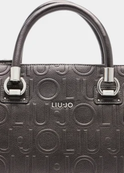 Borsa satchel media con logo