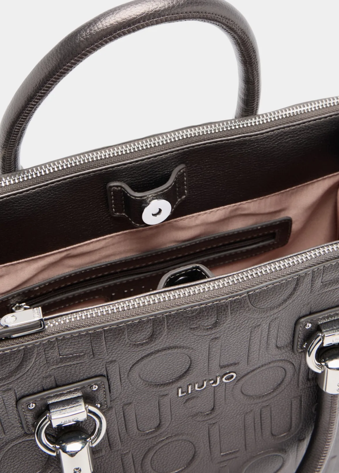 Borsa satchel media con logo