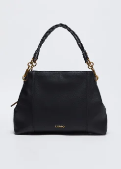 Borsa satchel media con logo