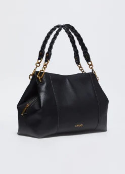 Borsa satchel media con logo