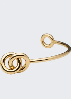 Bracciale rigido con anelli intrecciati