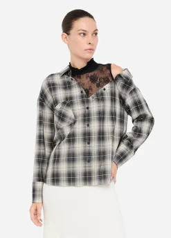 Camicia a quadri con pizzo