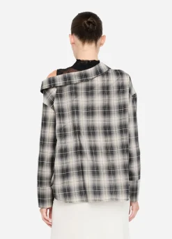 Camicia a quadri con pizzo