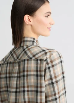 Camicia a quadri con ricami gioiello