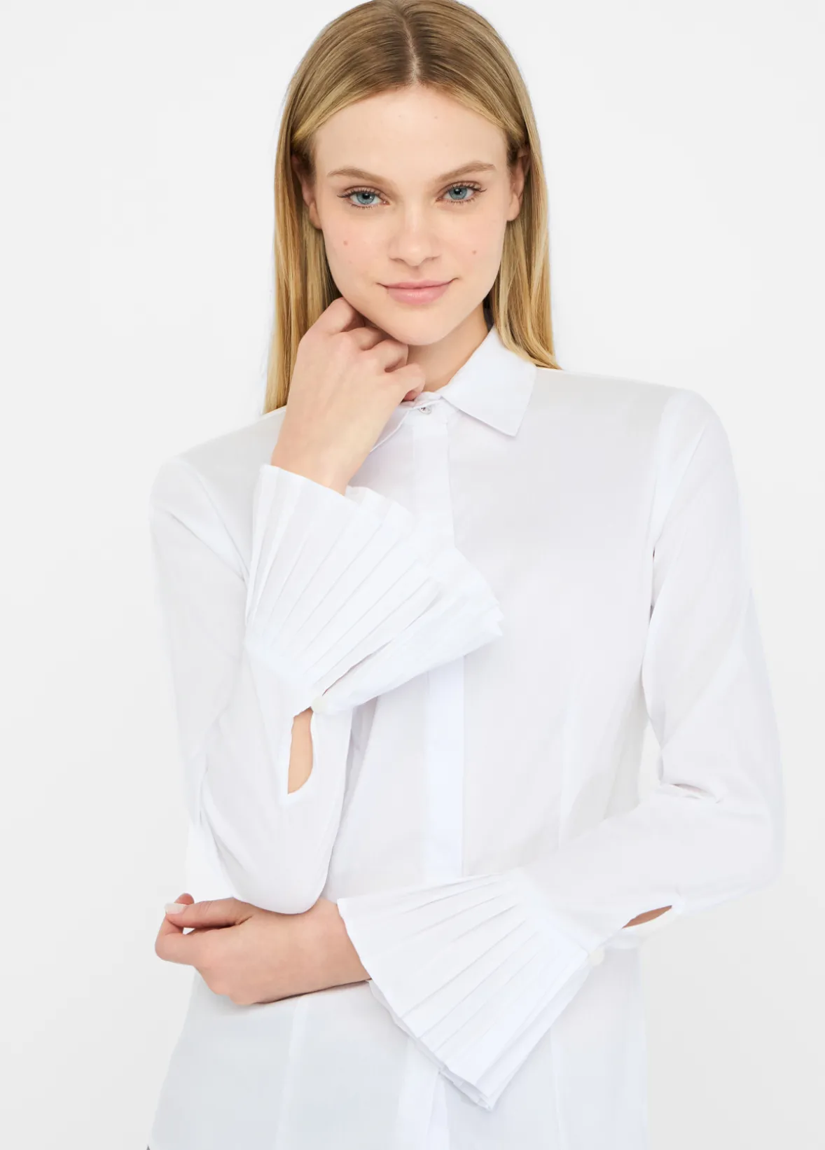 Camicia con dettagli plissé