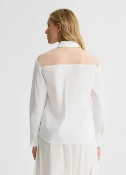 Camicia con inserti in organza