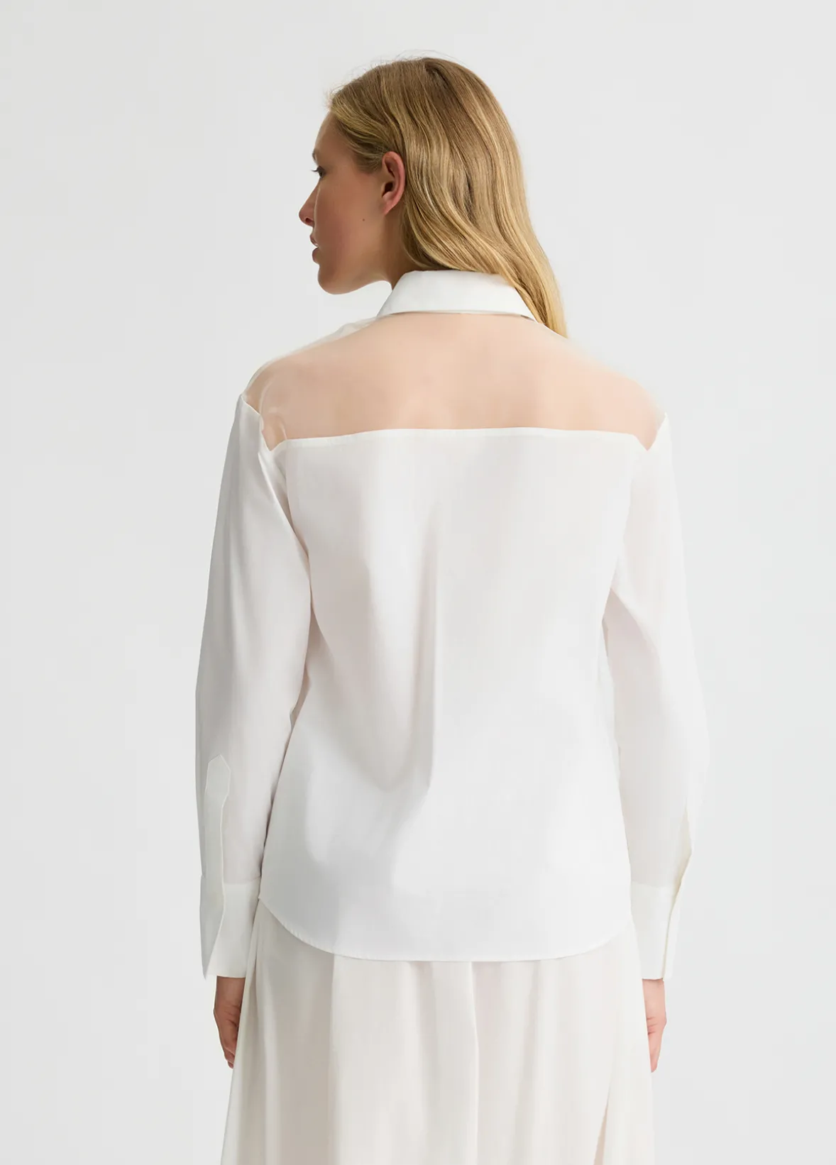 Camicia con inserti in organza